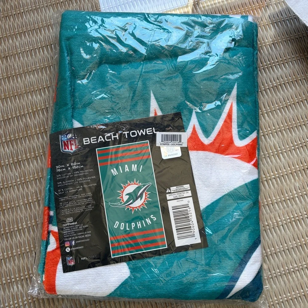 NFL Miami Dolphins Striped Beach Towel